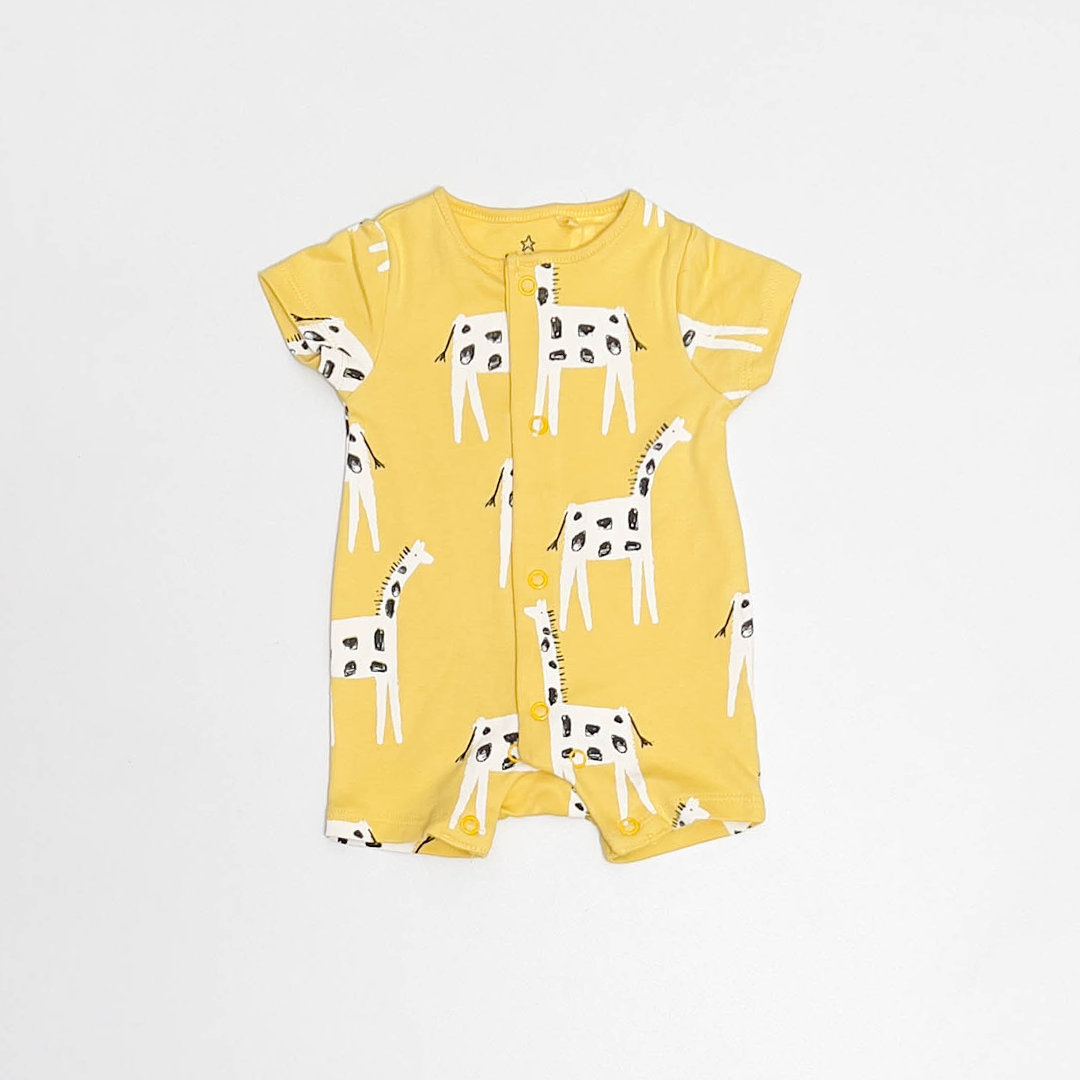 YELLOW GIRAFFE PRINTED JUMPSUIT