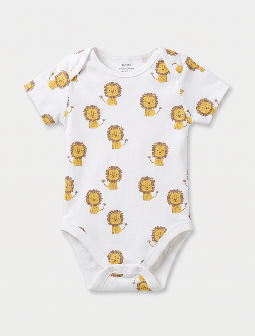 WHITE LION PRINTED ONESIE