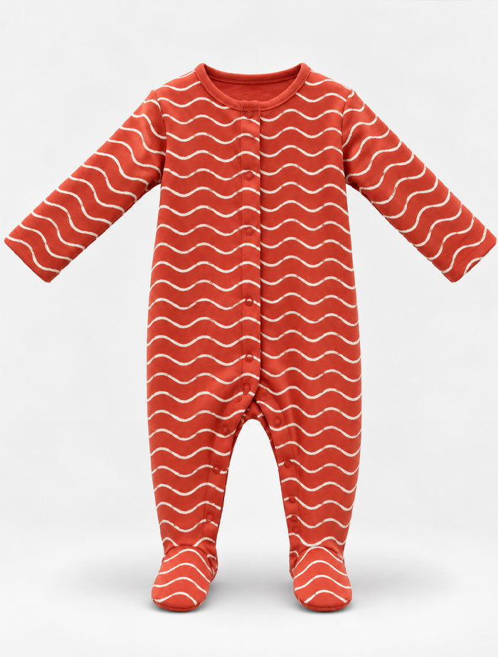 Burnt orange button sleep suit