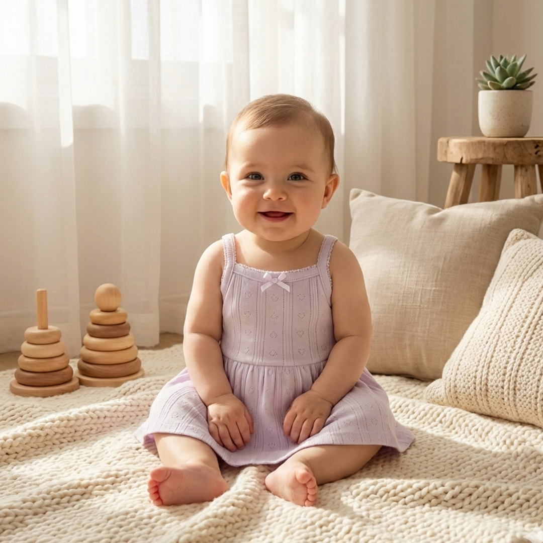 LAVENDER POINTELLE SUNSUIT