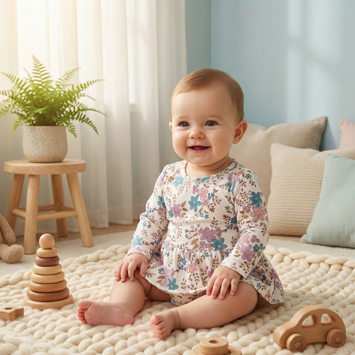 PINK FLORAL PRINTED SUNSUIT