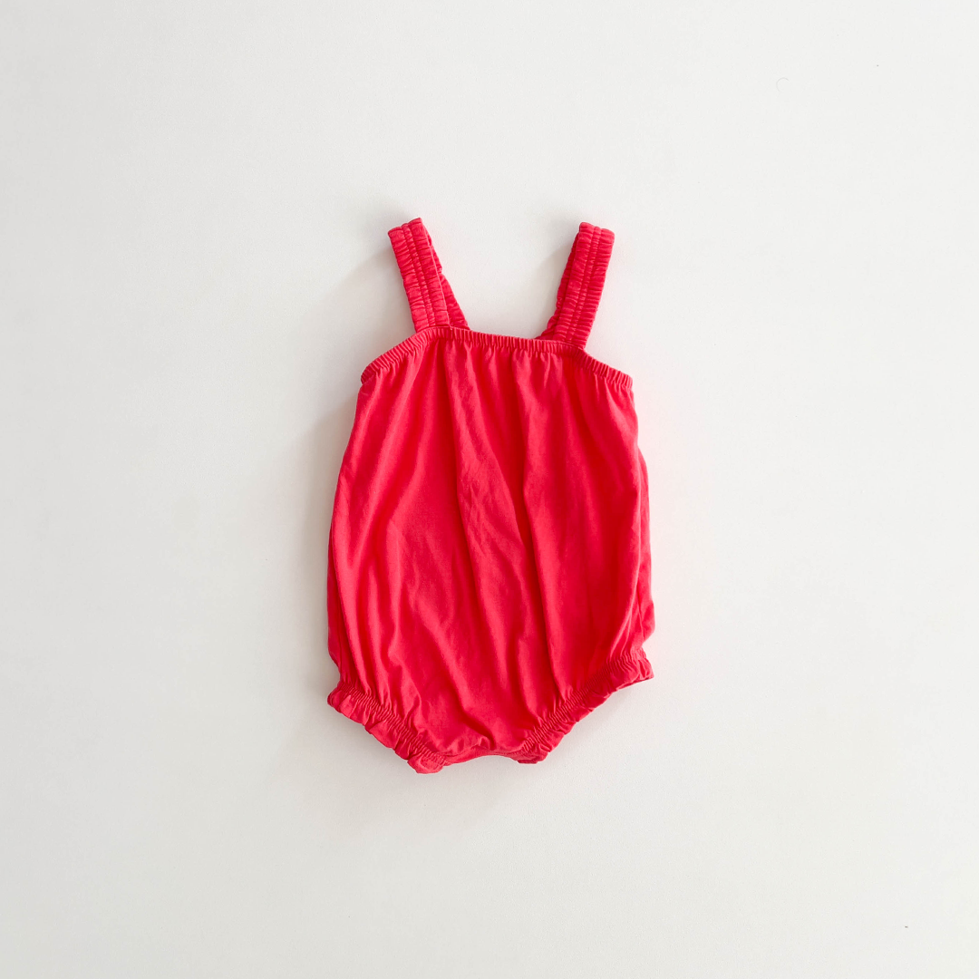 RED PLAIN FANCY ONESIE