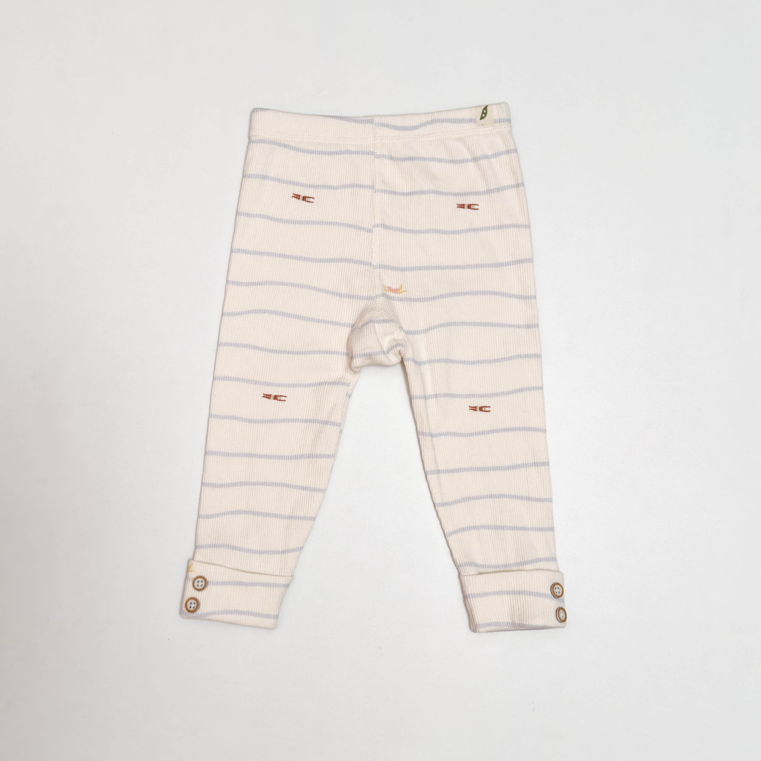 OFF WHITE RIBBED STRIPED PANT