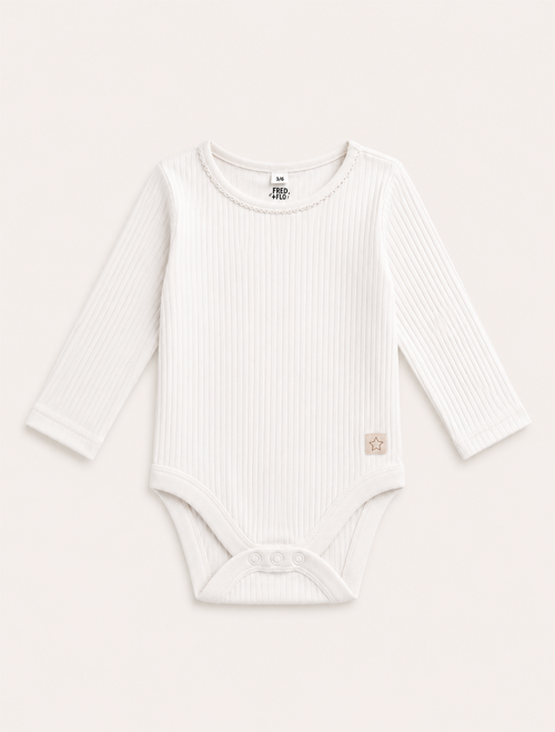 White ribbed onesie