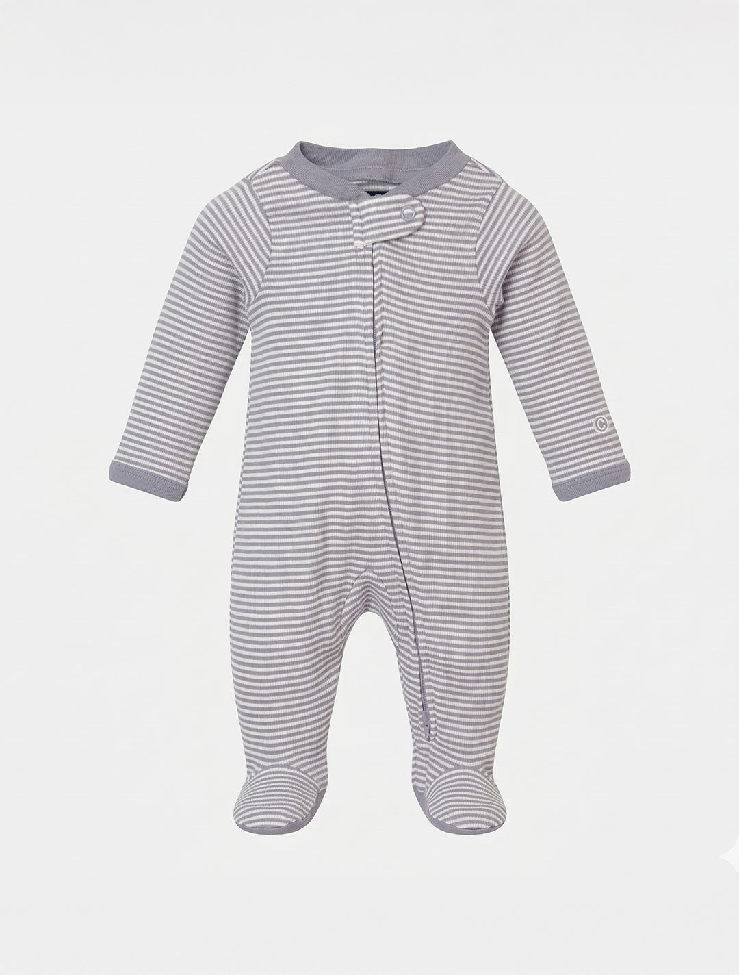 LAVANDER KNITTED STRIPED SLEEPSUIT