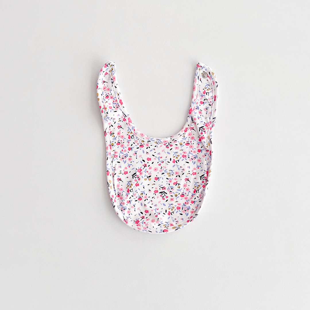 WHITE FLORAL PRINTED BIBS