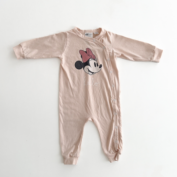 H&M POWDER PINK MICKEY PRINT ROMPER