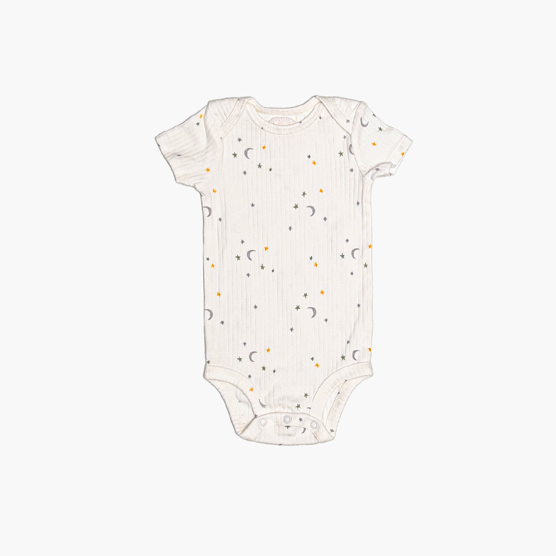 OFF WHITE STAR RIBBED ONESIE