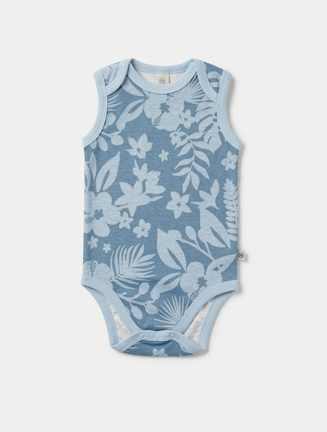BLUE FLORAL PRINTED ONESIE