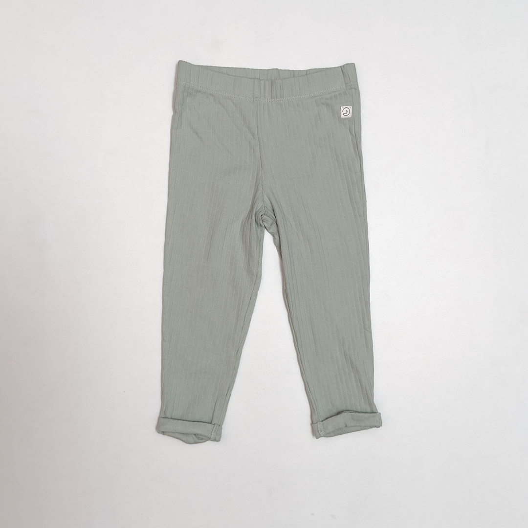 SAGE GREEN RIBBED PANTS