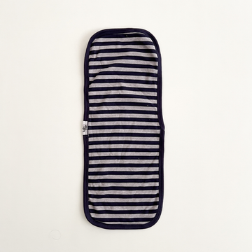 NAVY BLUE AND GREY STRIPED BURP CLOTH