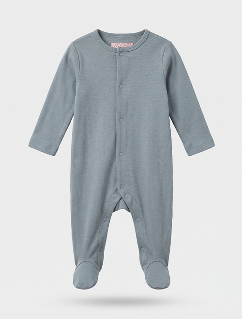 Blue grey button sleepsuit