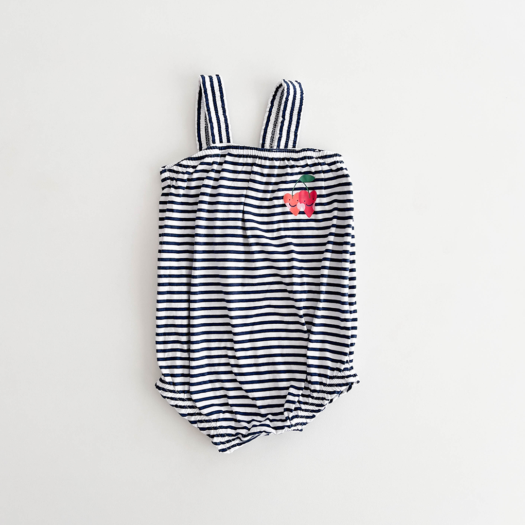 NAVY BLUE STRIPED FANCY ONESIE