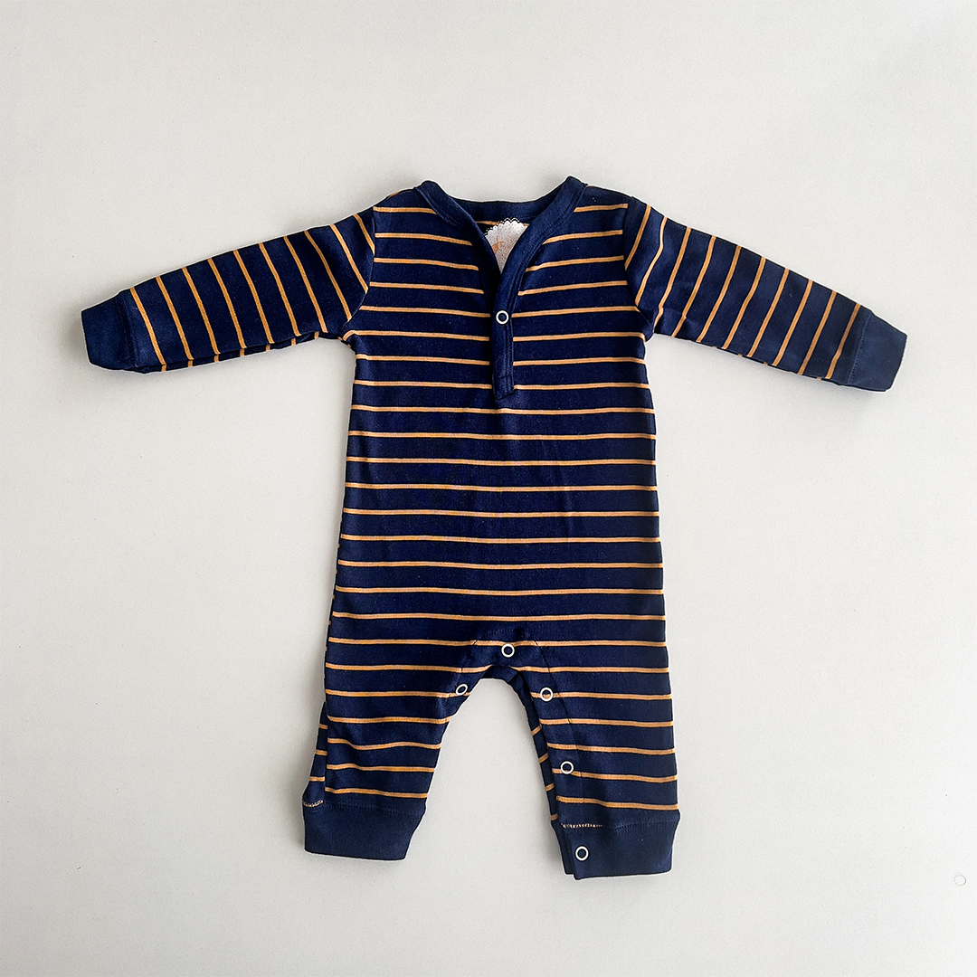 NAVY BLUE STRIPED ROMPER