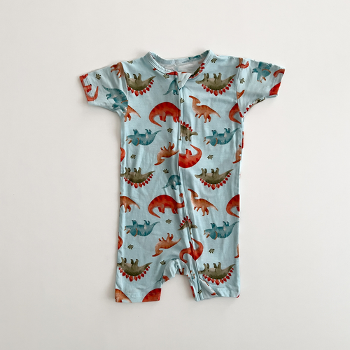 DINOSAUR PRINTED BLUE JUMPSUIT