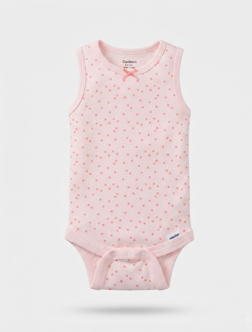 Pink polka dotted onesie
