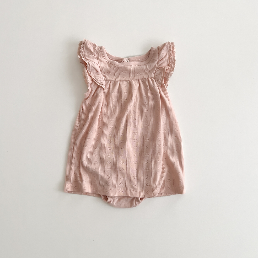 PINK LITTLE PLANET ORGANIC CARTERS BABY POINTELLE BODYSUIT DRESS