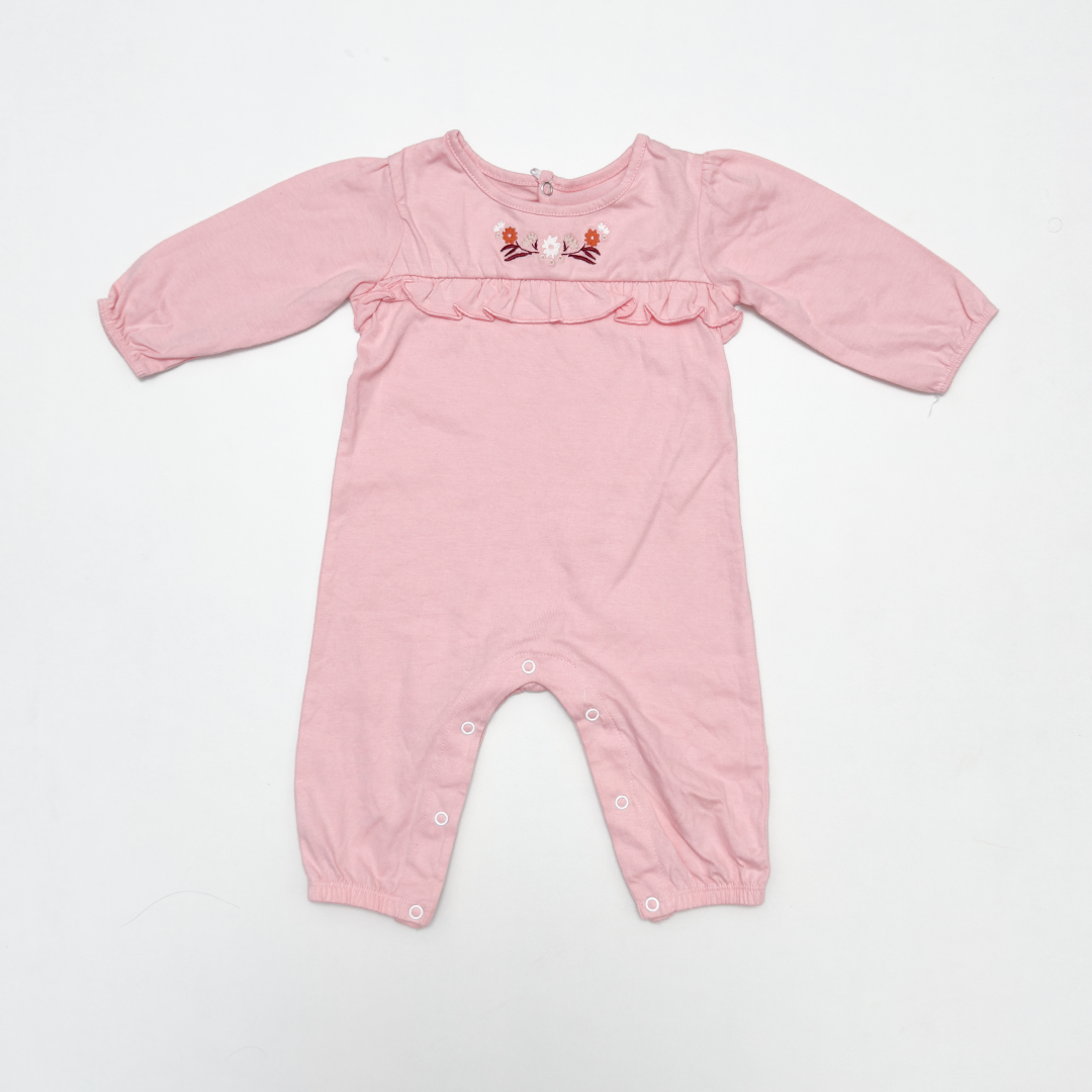 PINK RUFFLED ROMPER