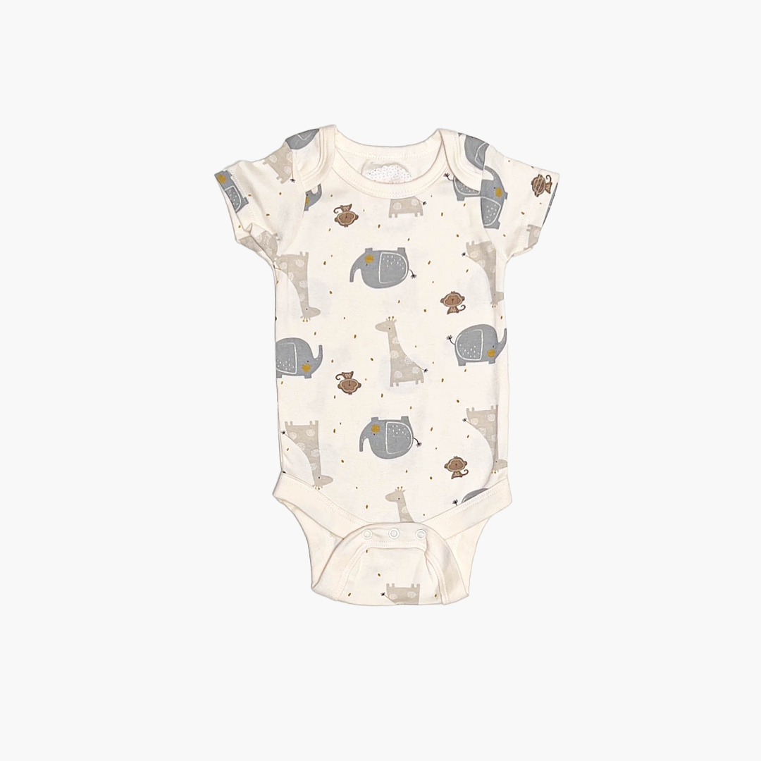 OFF WHITE ELEPHANTS PRINTED ONESIE