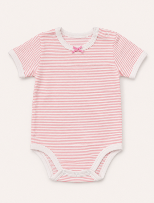 Pink striped girls onesie
