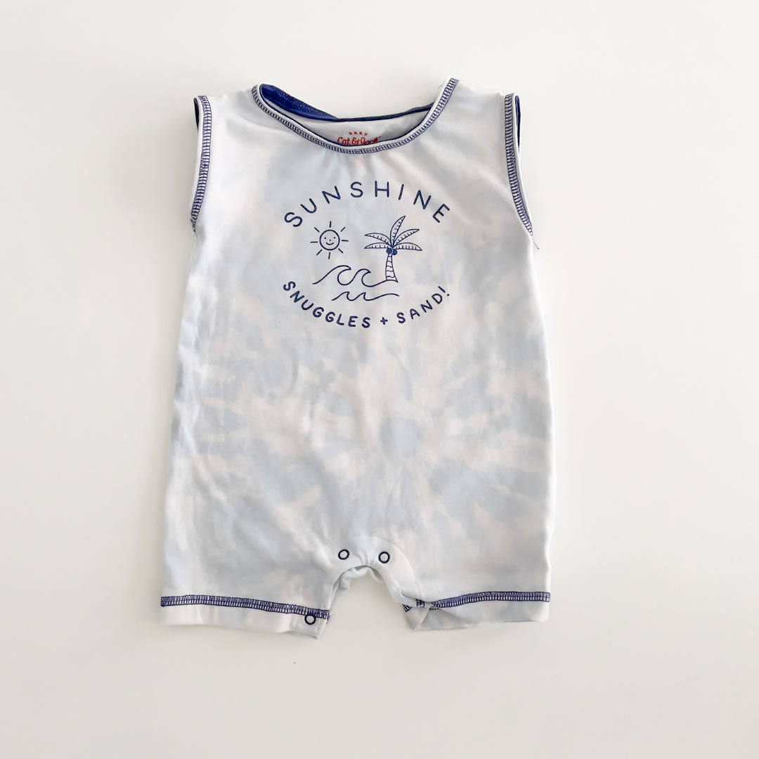 BLUE AND WHITE DYE JUMPSUIT