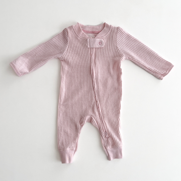 POWDER PINK RIBBED ROMPER