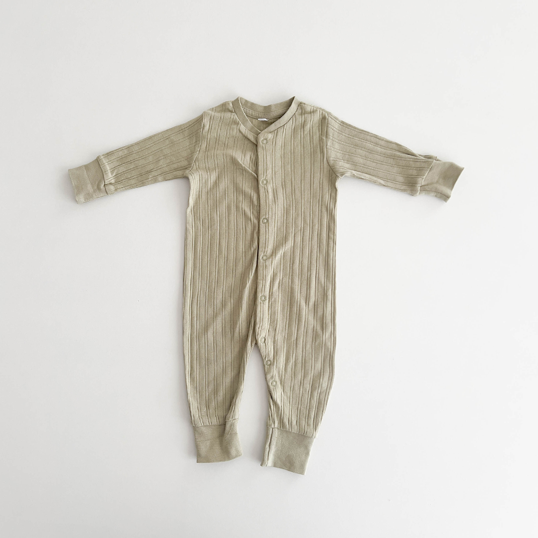 GREEN SAGE RIBBED ROMPER