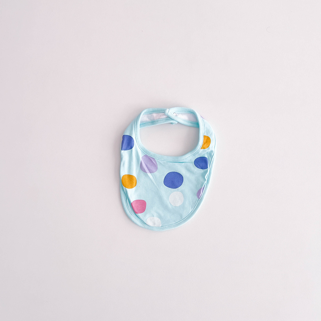 BLUE DOTTED ROUND BIB