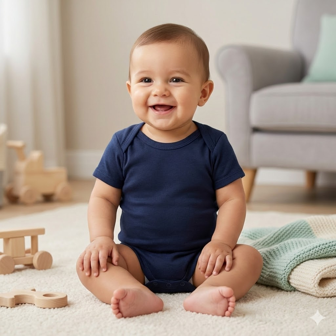 NAVY BLUE SOLID COLOUR ONESIE