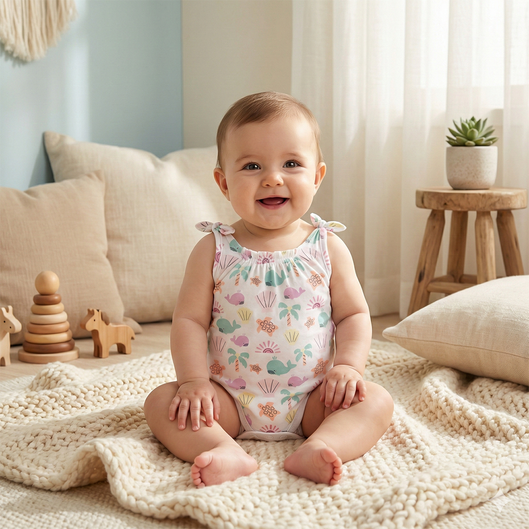 OCEAN PRINTED FANCY ONESIE