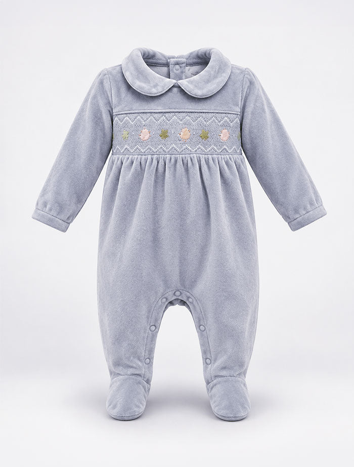 Light blue velvet sleep suit