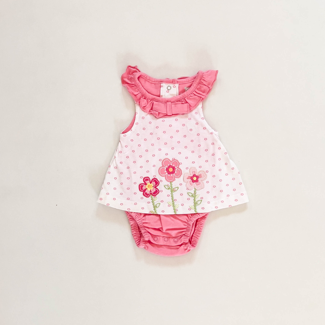 PINK DOTTED GIRLS SUNSUIT