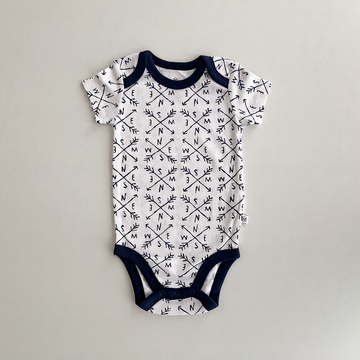 NAVY BLUE PRINT ONESIE