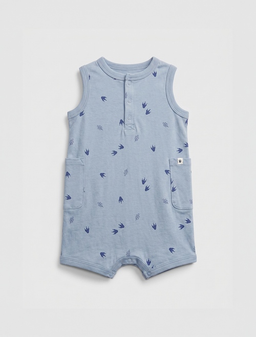 Blue printed boys jumpsuit