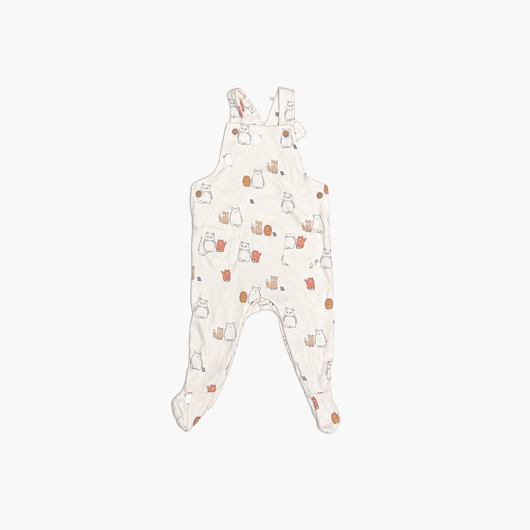 OFF WHITE ANIMAL PRINTED DUNGAREE