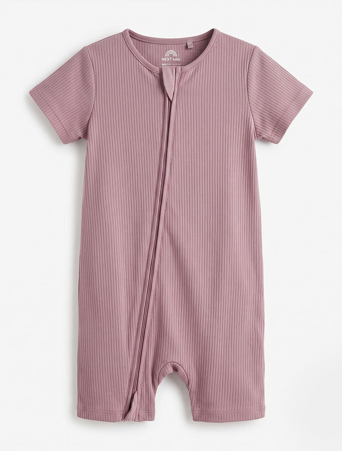 Grapes ribbed 2 way zipper jumpsuit