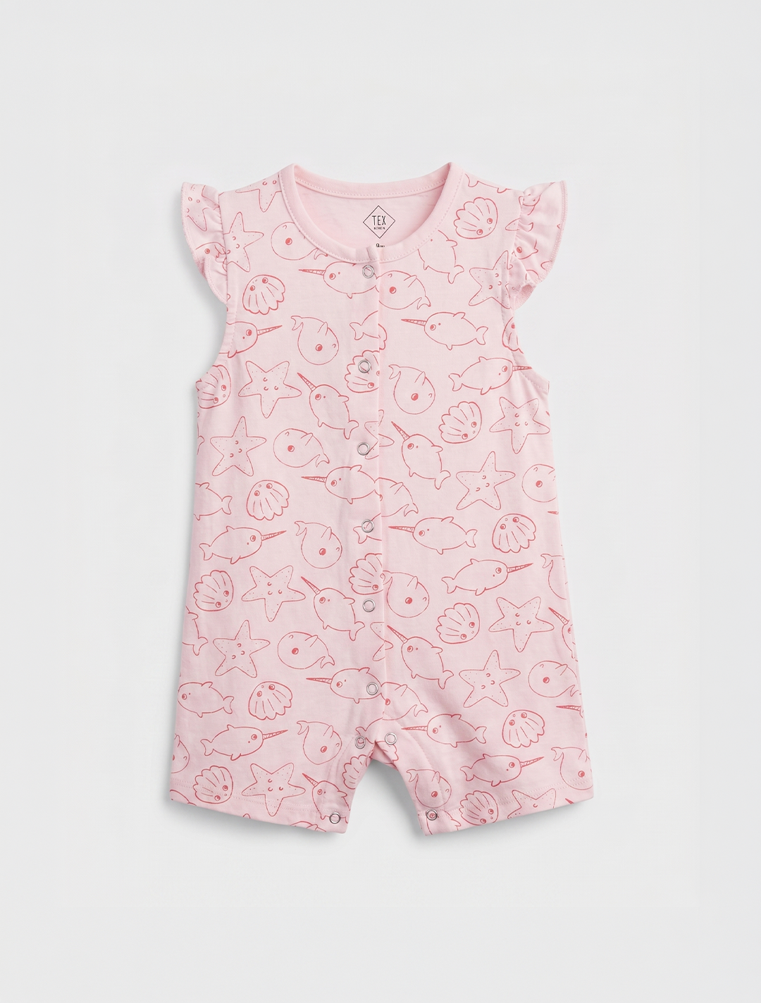 Pink printed button jumpsuit