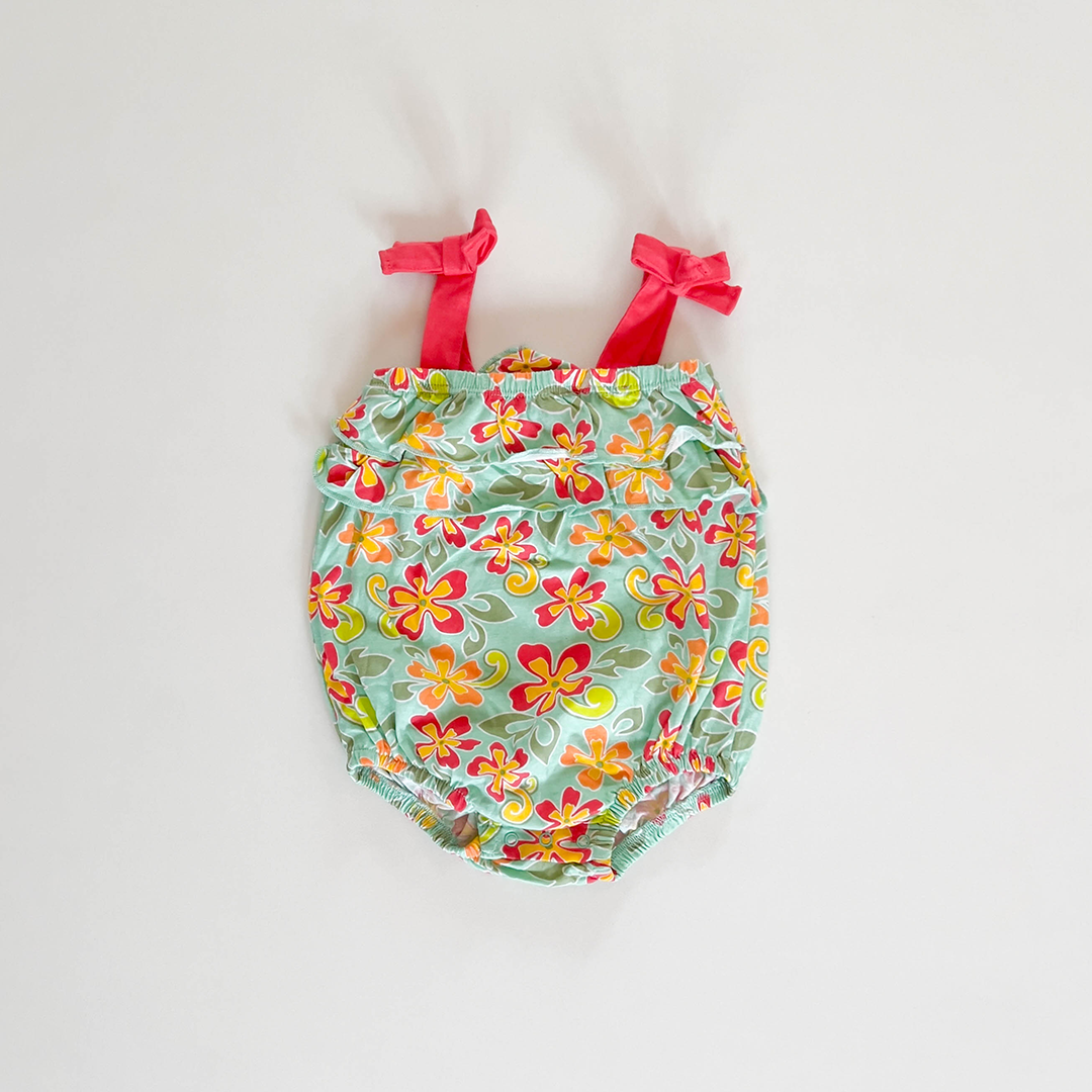 GREEN FLORAL FANCY ONESIE