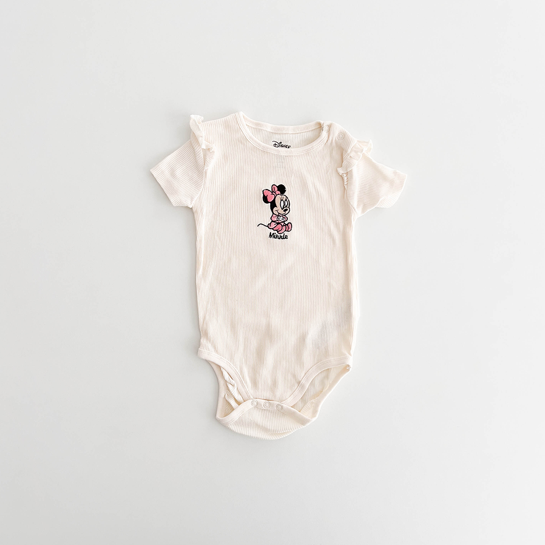 DISNEY OFF WHITE RIBBED ONESIE