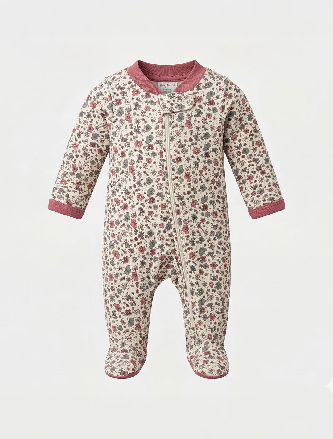 PINK FLORAL PRINTED SLEEPSUIT