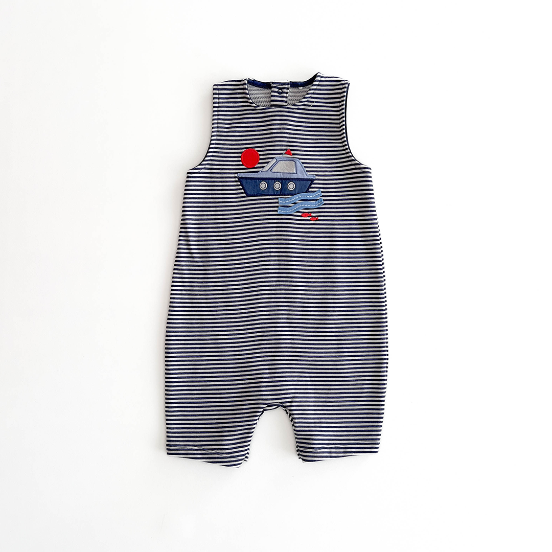 SLEEVLES STRIPED JUMPSUIT