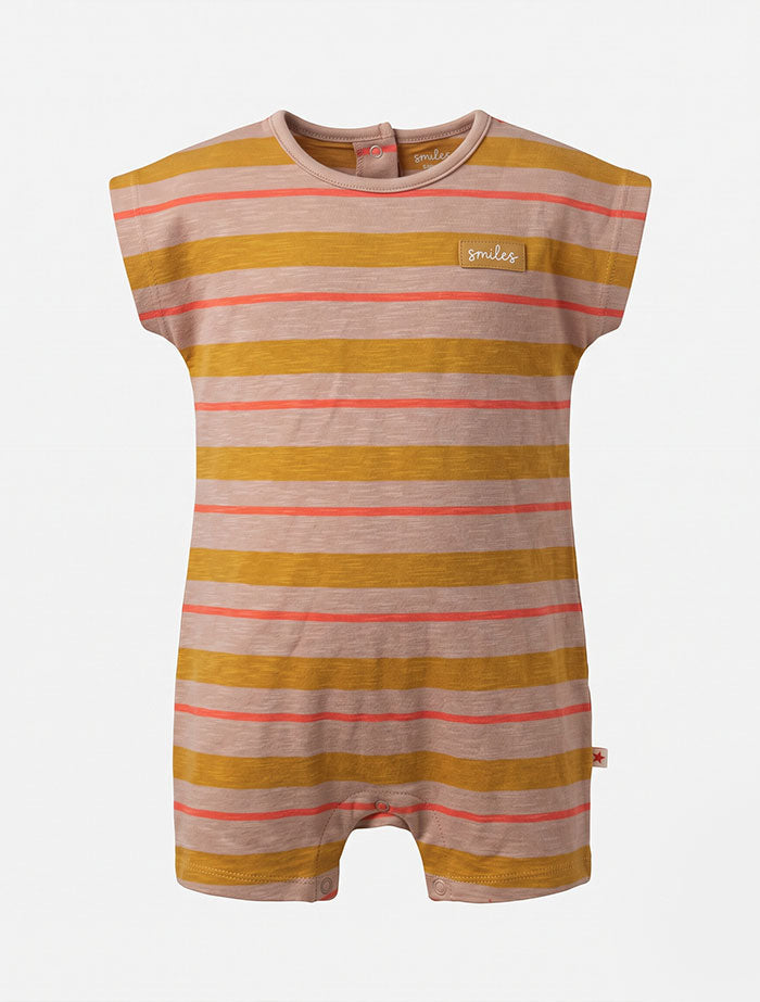 Yellow red stripes jumpsuit