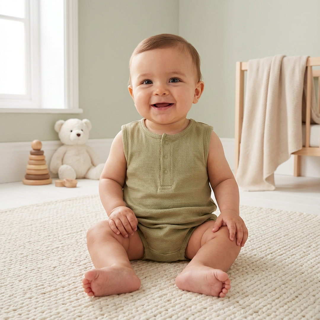 SAGE GREEN MUSLIN ONESIE