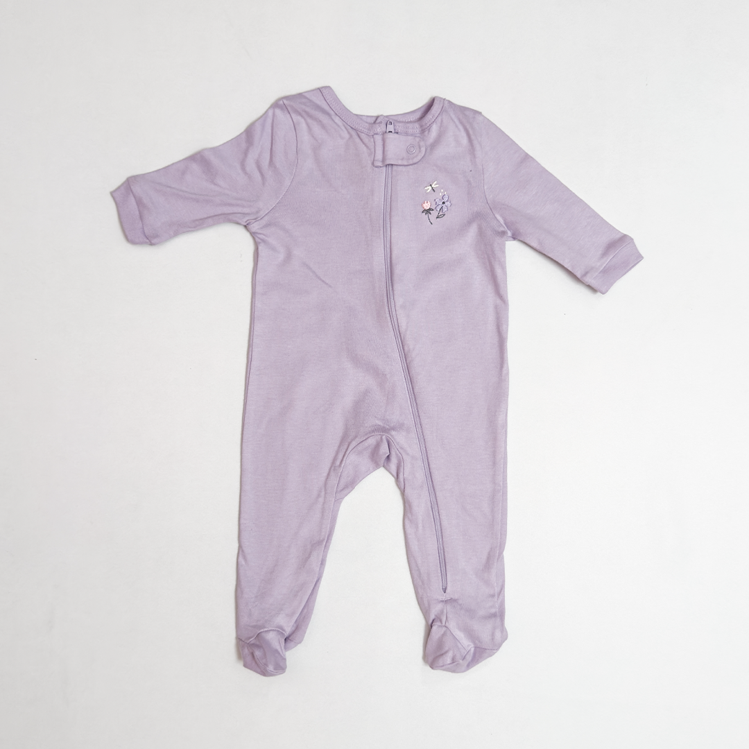LAVENDER ZIPPER SLEEPSUIT