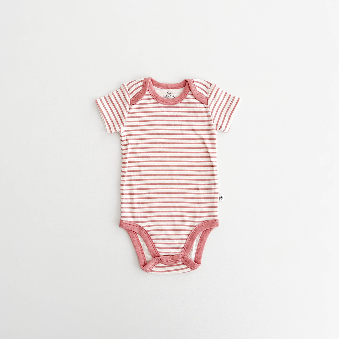 PINK AND WHITE STRIPED ONESIE