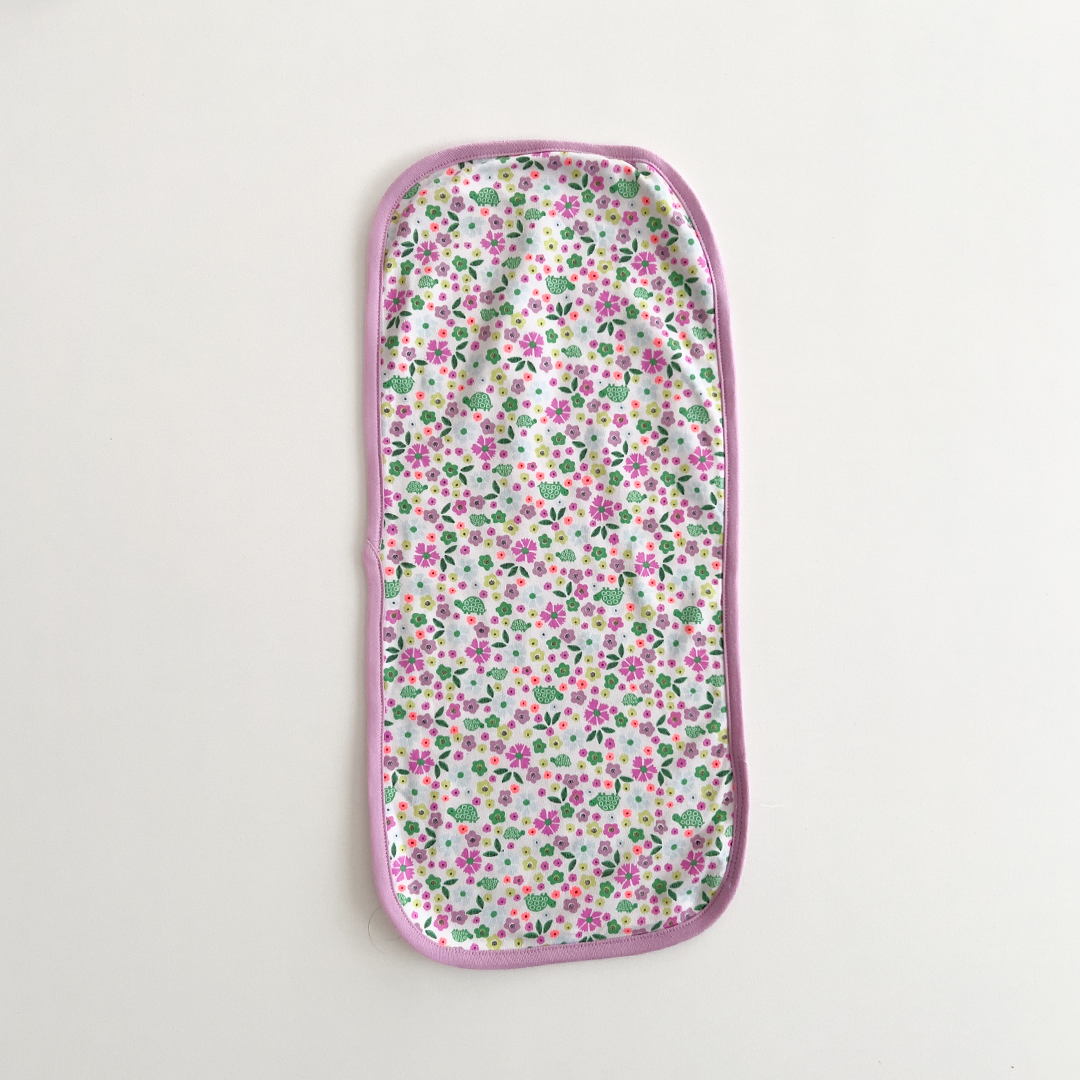 PURPLE FLORAL PRINTRD BURP CLOTH