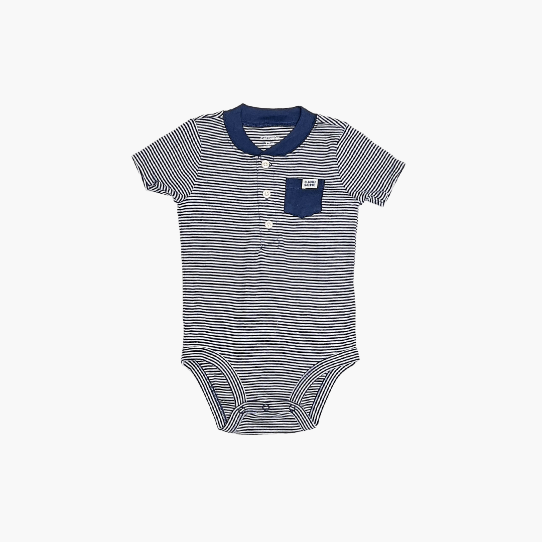 NAVY BLUE STRIPED ONESIE