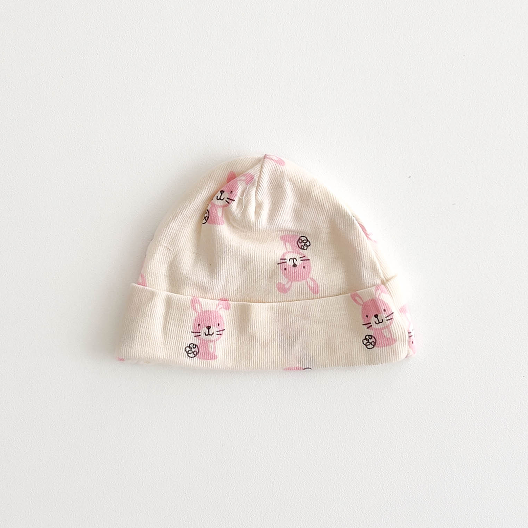 PINK BUNNY PRINT CAP