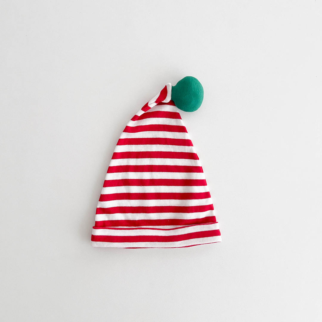 RED AND WHITE STRIPED CAP