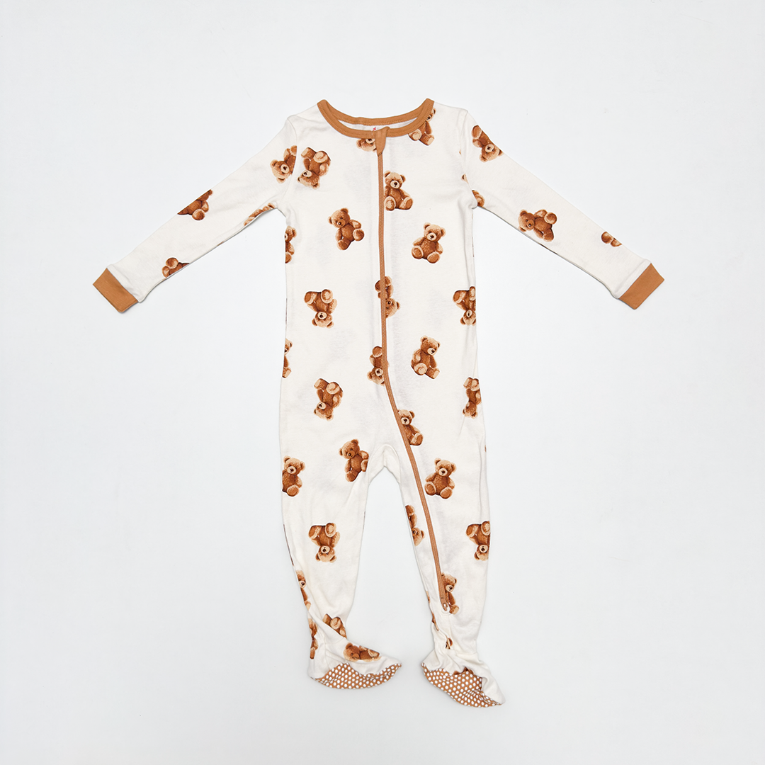 TEADDY PRINTED SLIM FITTED SLEEPSUIT